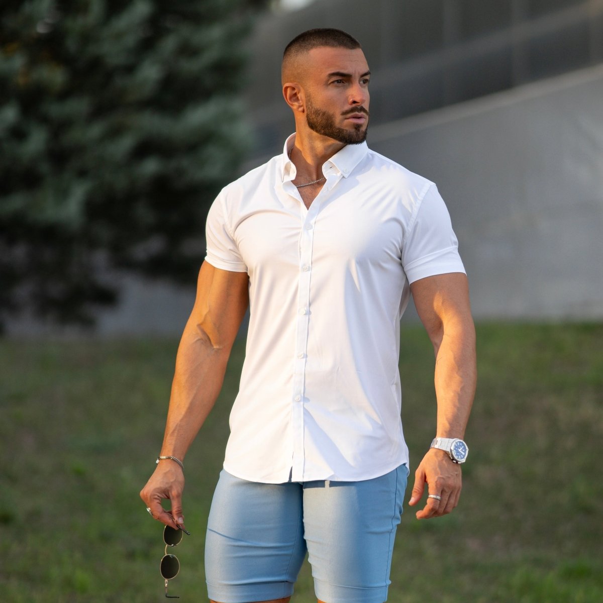 dress shirts for bodybuilders Performance Bamboo Short Sleeve Shirt