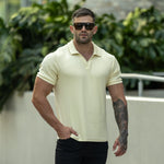 Yellow Muscle Fit Polo Shirt Revere Collar