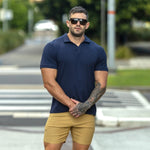 Navy Blue Muscle Fit Polo Best Fit Shop Online