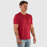 Kemeja-T Rayon Berjalur - Carmine