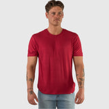 Kemeja-T Rayon Berjalur - Carmine