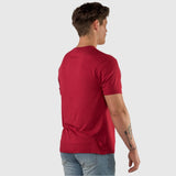 Kemeja-T Rayon Berjalur - Carmine