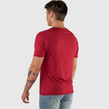 Kemeja-T Rayon Berjalur - Carmine