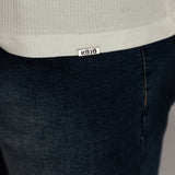 Kemeja-T Rayon Berjalur - Putih