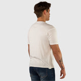 Kemeja-T Rayon Berjalur - Putih