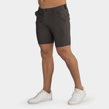 Pantaloncini chino ultra elasticizzati da 7" - Carbone