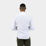 Mens White Stretch Muscle Fit Button Down