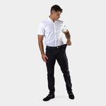 Mens Stretch Waist Slim Fit Chinos Black
