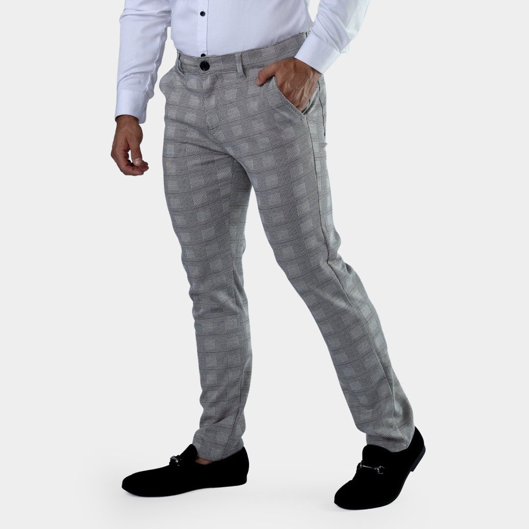 Mens checkered pants skinny discount