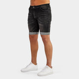 Ultra Stretch Denim Shorts - Black Fade