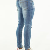 Ultra Stretch Jeans - Skinny Fit - Blue Ripped - Kojo Fit