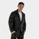 Ultra Stretch Sports Suit Jacket - Black Checkered