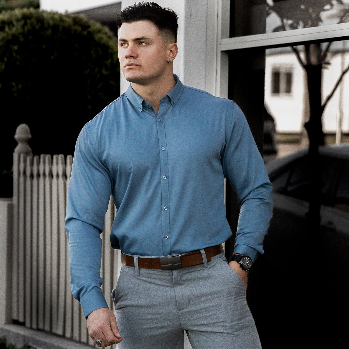 The Dress Shirt, Tailored For Athletes, Muscular Men and Bodybuilders | Kojo Fit