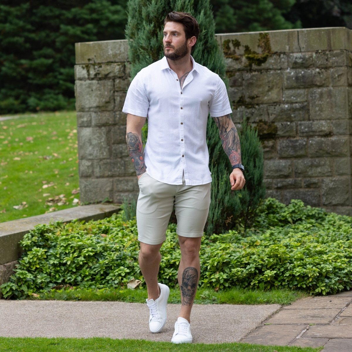 Mens 9 inch inseam slim Chino Shorts – Kojo Fit