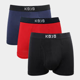 3 Pack - Performance Bamboo Boxer Briefs - Black, Navy & Red