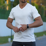 Deluxe Stretch V-Neck T-Shirt - White