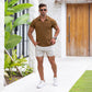 Men’s cream 5” inseam chino shorts slim fit