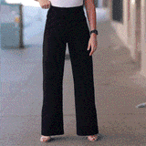 Comfortable Black Wide Leg Stretch Pants Work Office Business