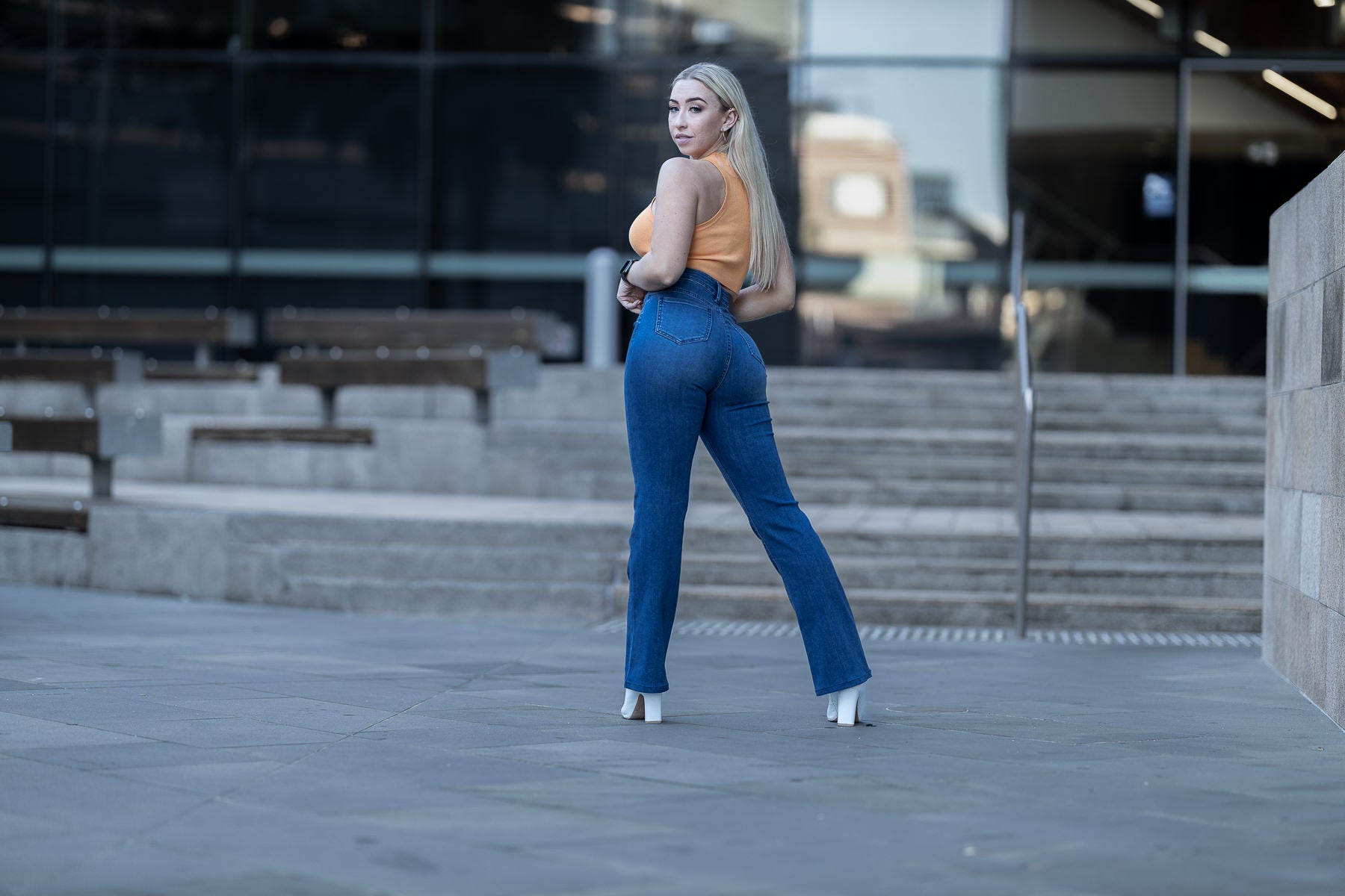 Flare Stretch Denim Stylish Womens Jeans