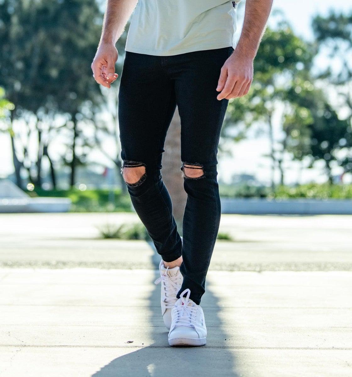 Mens Stretch Skinny Fit Jeans | Mens Skinny Ankle Fit Jeans Australia | Kojo Fit