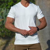 Deluxe Stretch V-Neck T-Shirt - White