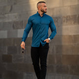 Bamboo Satin Stretch Shirt - Deep Teal