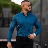 Bamboo Satin Stretch Shirt - Deep Teal