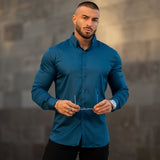 Bamboo Satin Stretch Shirt - Deep Teal