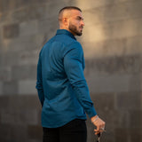 Bamboo Satin Stretch Shirt - Deep Teal