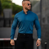 Bamboo Satin Stretch Shirt - Deep Teal