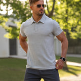 Classic Stretch Knit Polo - Grey