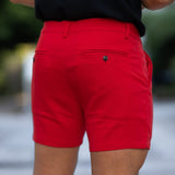Ultra-stretch 5" chino-shorts - kirsebærrød