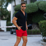 Ultra-stretch 5" chino-shorts - kirsebærrød
