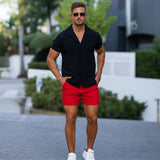 Ultra-stretch 5" chino-shorts - kirsebærrød