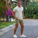 Ultra-stretch 5" chino-shorts - khaki