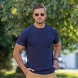 Deluxe Rayon Knit T-Shirt - Navy