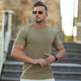Quality Dress T-Shirt with fitted arms in brown stretch knit fabric | Kojo Fit