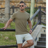 Deluxe Rayon Knit T-Shirt - Taupe