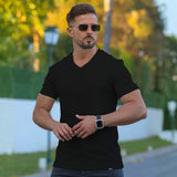 Deluxe Stretch V-Neck T-Shirt - Black