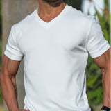 Deluxe Stretch V-Neck T-Shirt - White