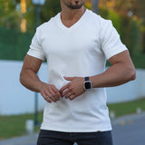 Deluxe Stretch V-Neck T-Shirt - White