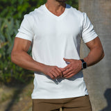 Deluxe Stretch V-Neck T-Shirt - White
