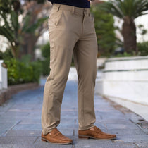 Mens Stretch Chino Pants For Muscular Legs brown