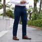 Navy Stretch Performance Chino Pants Slim Fit For Muscular Legs | Kojo Fit