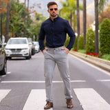 Performance bambusskjorte - marineblå