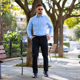 Ytelses Bambusskjorte - Himmelblå