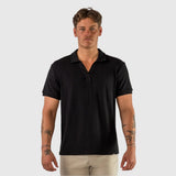 Stretch Knit Polo - Black