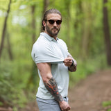 Stretch Knit Polo - Linen Blue