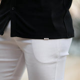 Stretch Knit Short Sleeve Shirt - Black