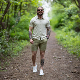 Stretch Knit Short Sleeve Shirt - Cream